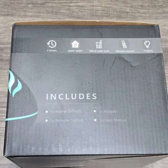 Essential Oil Scent Diffuser: 500ML Aroma Mist Humidifier with Remote Control - Picture 4 of 4